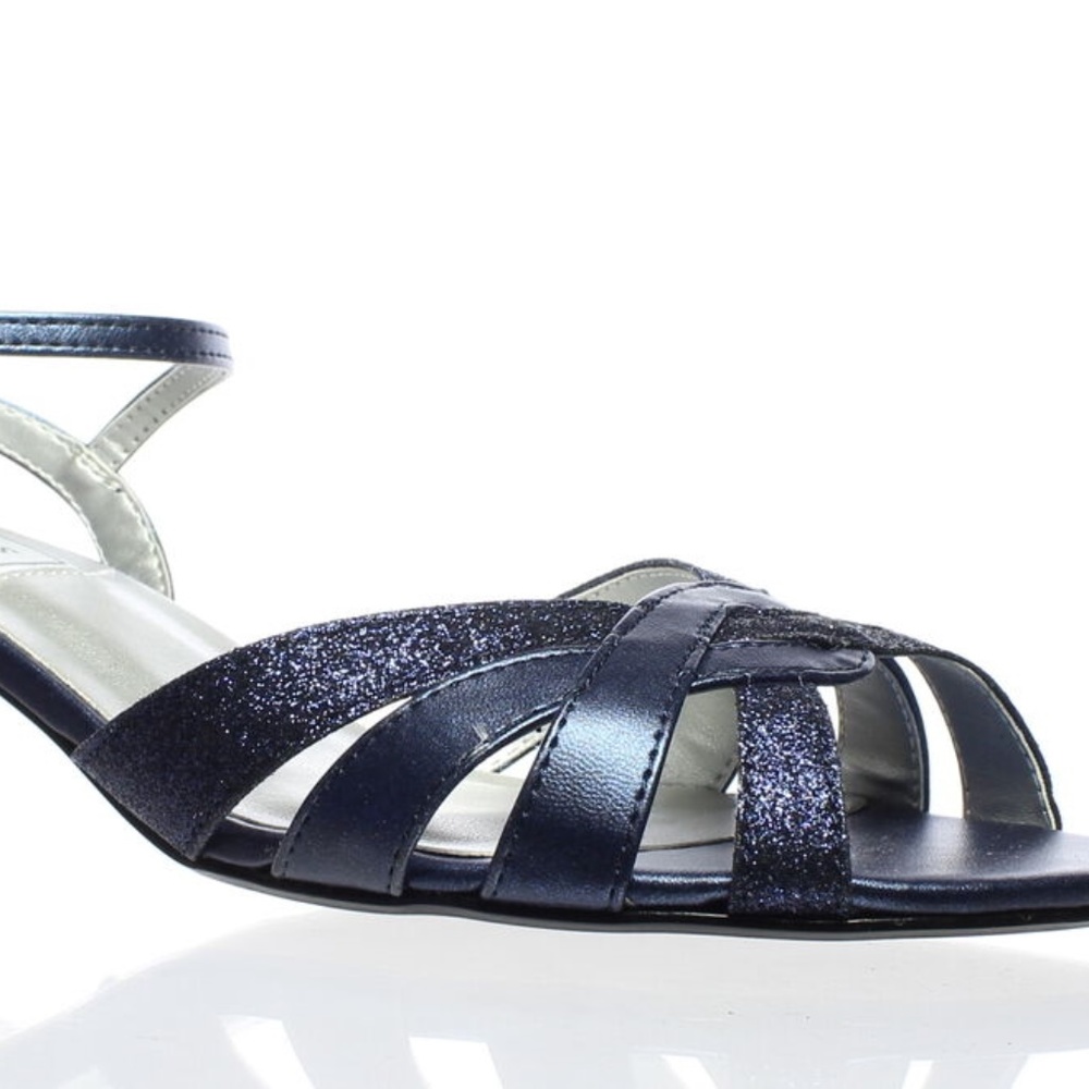 Touch Ups Womens "Jane" Navy Glitter Ankle Strap